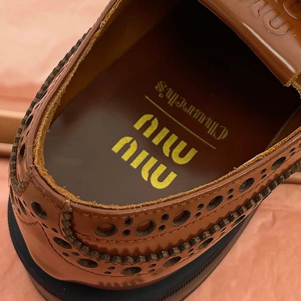 n grade recommended miumiu x churchs brogue shoes fake myl79857