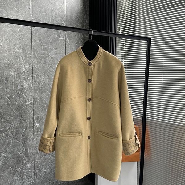 New limited edition Louis Vuitton boxy button-up coat beige replica 1AB9BK