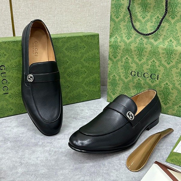 Gucci GG Detail Nappa Loafers Replica guz12408