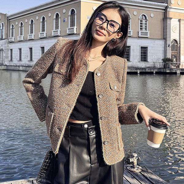 Super limited edition Chanel wool tweed jacket replica sha62267