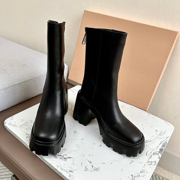 New sale Miu Miu replica oversole leather ankle boots myn13986 New sale Miu Miu replica oversole leather ankle boots myn13986