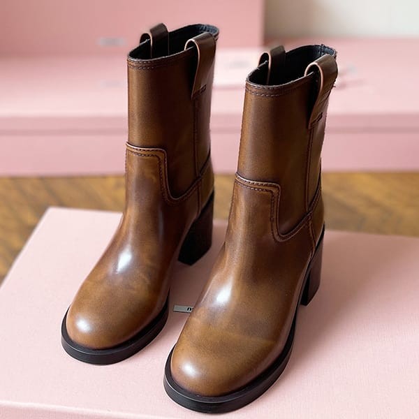 Immediate delivery Miu Miu replica smoked leather ankle boots 5U966D_3KY8_ F0038F075 Immediate delivery Miu Miu replica smoked leather ankle boots 5U966D_3KY8_ F0038F075