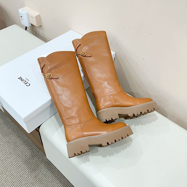 Celine Buckled High Boots Replica (Calfskin) Cev54744
