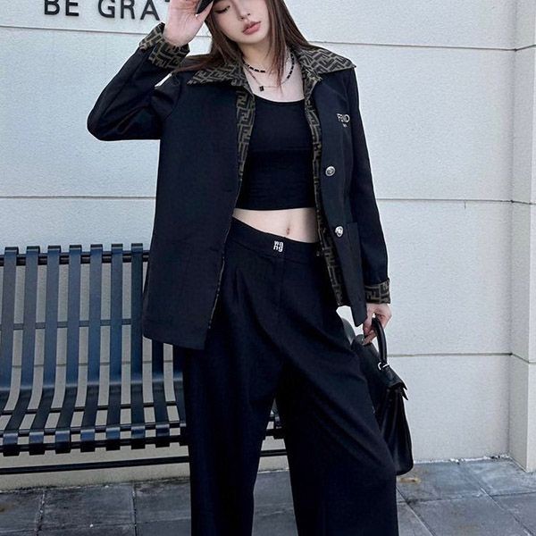 Fendi FF Belt Caddy Blazer Jacket feo65310 Fendi FF Belt Caddy Blazer Jacket feo65310