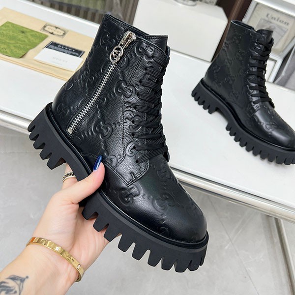 Gucci Women's GG Leather Boots Replica guc12966