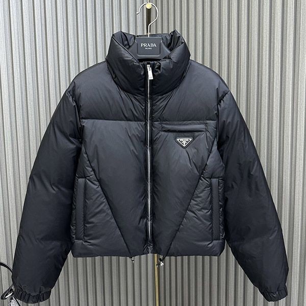 Prada gabardine cropped down jacket puj90677