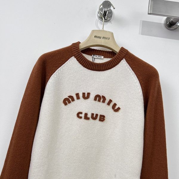 Miu Miu ★ Logo Cashmere Crew Neck Sweater Fake Tax Included mya10356
