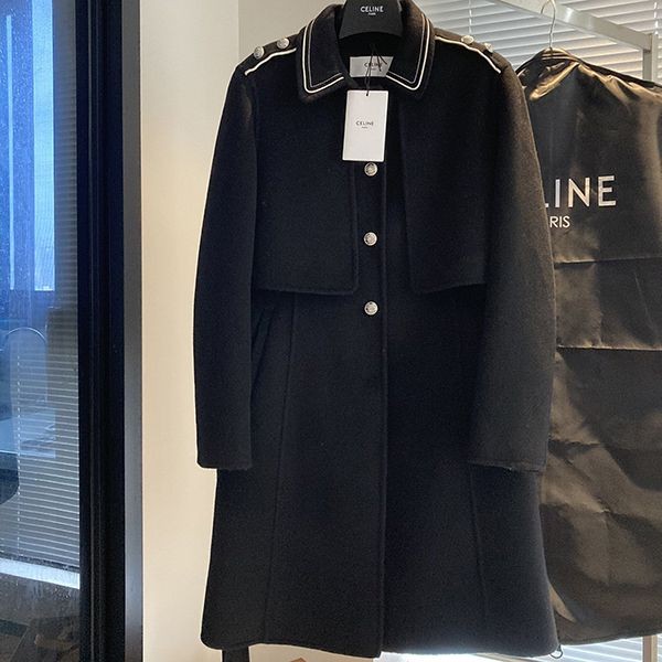 Extremely eye-catching! Celine Cashmere Long Coat Parody Cey93653