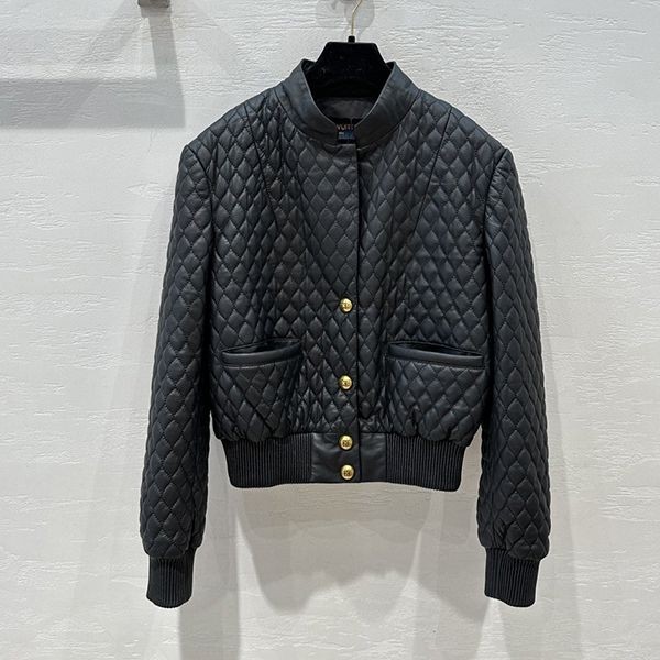 High quality??Louis Vuitton Diamond Check Embroidery Leather Jacket Replica vud91861 High quality??Louis Vuitton Diamond Check Embroidery Leather Jacket Replica vud91861