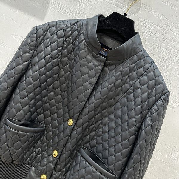 High quality??Louis Vuitton Diamond Check Embroidery Leather Jacket Replica vud91861