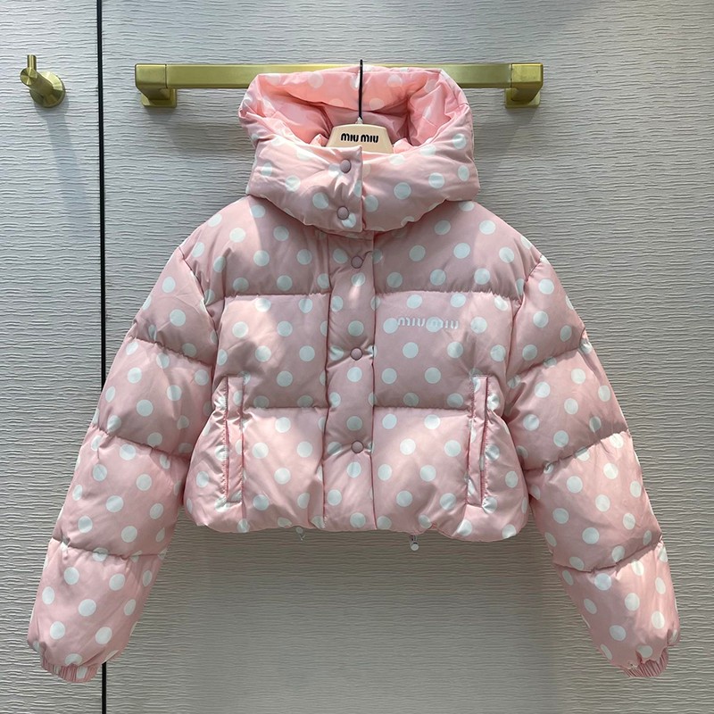 Love at first sight? [Miu Miu coat replica] Hooded cashmere down jacket myh10466