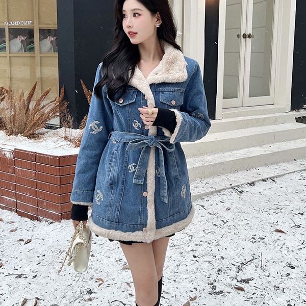 Sold out popular Chanel lambswool denim jacket copy shu48821