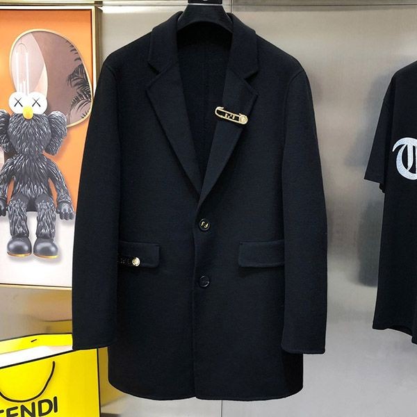 Immediate delivery Fendi fur pocket replica overcoat feq67877