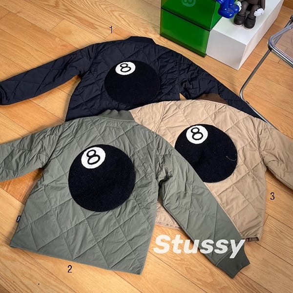 The hottest topic! Stussy fake jacket 8 BALL QUILTED LINER JACKET 3 colors suc54459