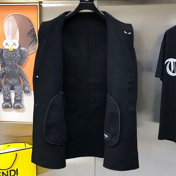 Free shipping Fendi fur pocket overcoat replica fev24513