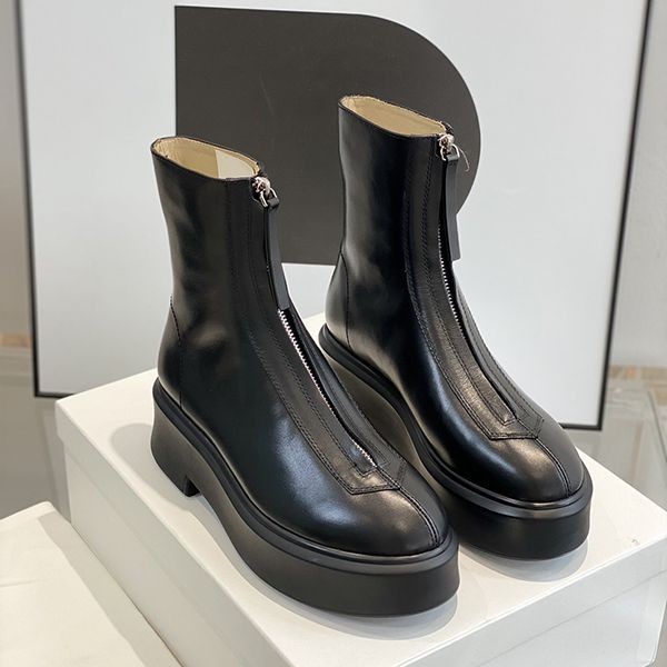 Autumn/Winter Sale: The Row Replica Leather Zipper Ankle Boots zah71768 Autumn/Winter Sale: The Row Replica Leather Zipper Ankle Boots zah71768