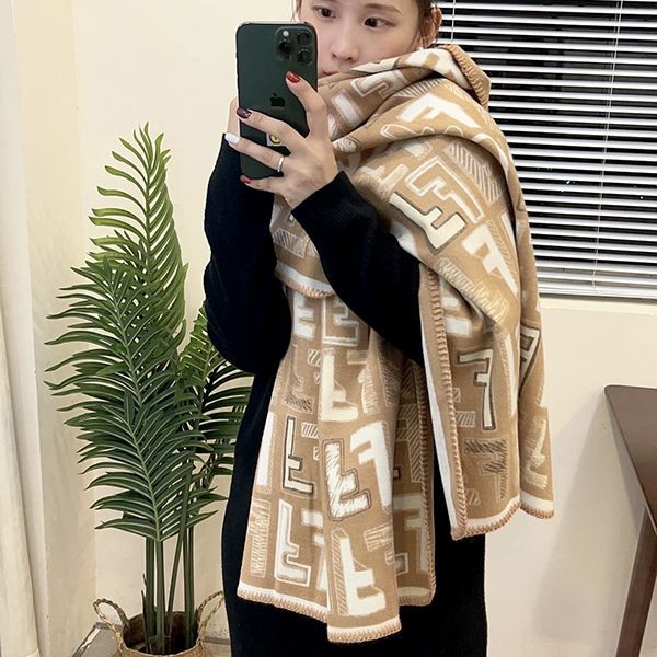 Hard to find! Fendi FF motif logo cashmere scarf copy fee34711