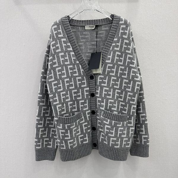 Popular classic Fendi FF logo knit cardigan fake fee86124 Popular classic Fendi FF logo knit cardigan fake fee86124