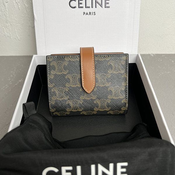Sold out popular Celine Triomphe canvas bi-fold wallet copy 10H262DB7