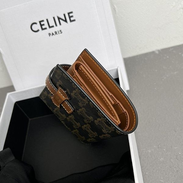 Sold out popular Celine Triomphe canvas bi-fold wallet copy 10H262DB7