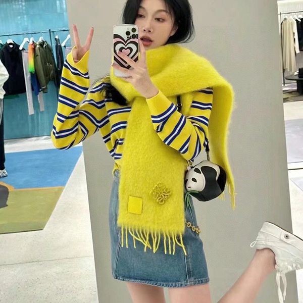 [Women's dream☆] Loewe mohair tassel scarf, cheap lor42443