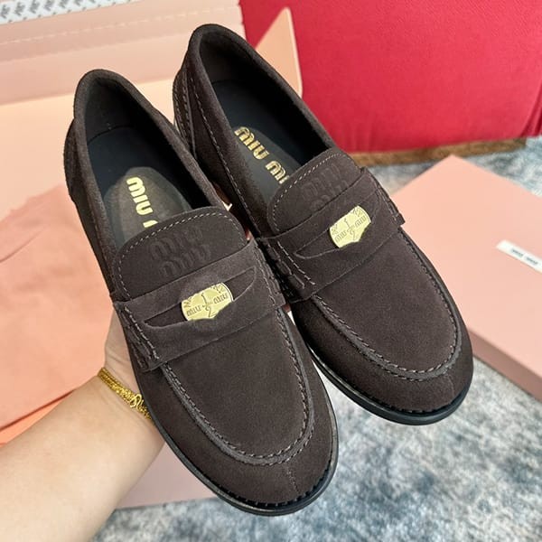 Cute Miu Miu Fake Suede Penny Loafers 5D773D_ 054F0003 Cute Miu Miu Fake Suede Penny Loafers 5D773D_ 054F0003
