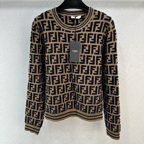 Super popular Fendi FF motif crew neck sweater replica fey97793 Super popular Fendi FF motif crew neck sweater replica fey97793