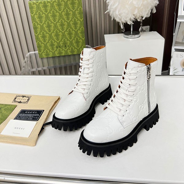 Gucci Women's GG Leather Boots Replica guo46224