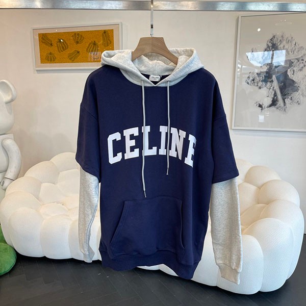 Celine Cotton Fleece Two Tone Parka in Rare Colors Replica 2Y730670Q07GF
