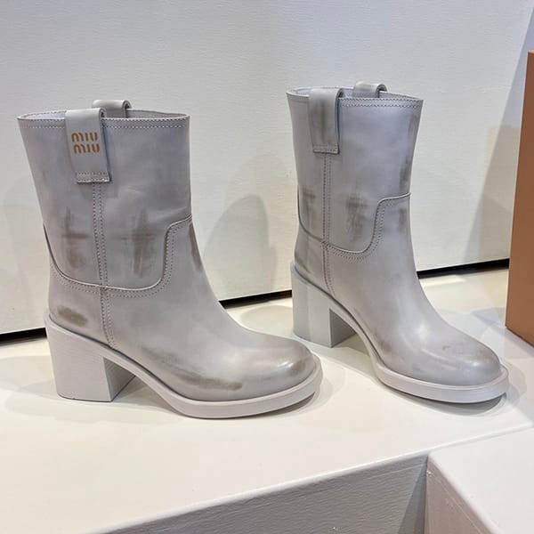 High quality Miu Miu fake smoked leather ankle boots myu02634 High quality Miu Miu fake smoked leather ankle boots myu02634