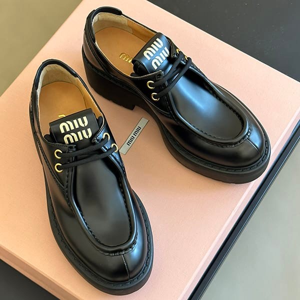 Free shipping Miu Miu fume lace-up leather fake Shoes mya73117 Free shipping Miu Miu fume lace-up leather fake Shoes mya73117