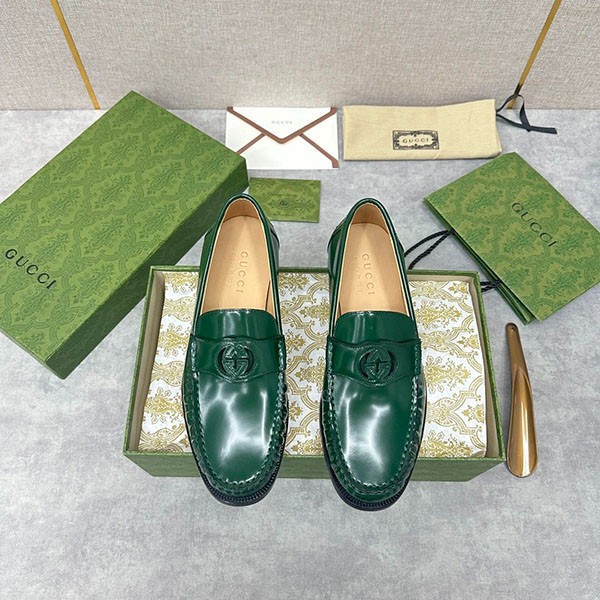 Gucci Replica Logo Cutout Leather Penny Loafers guu21088