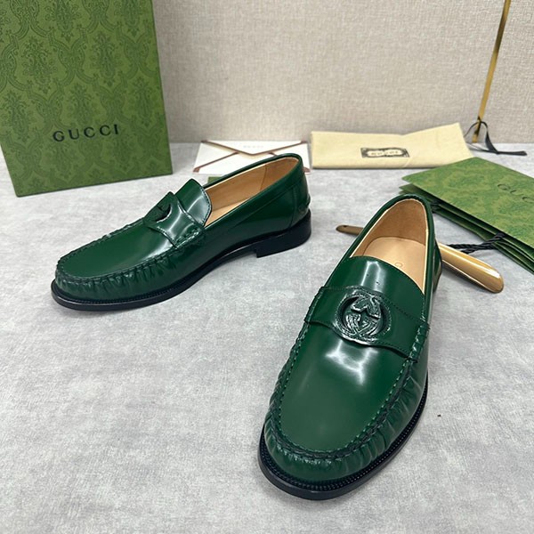 Gucci Replica Logo Cutout Leather Penny Loafers guu21088