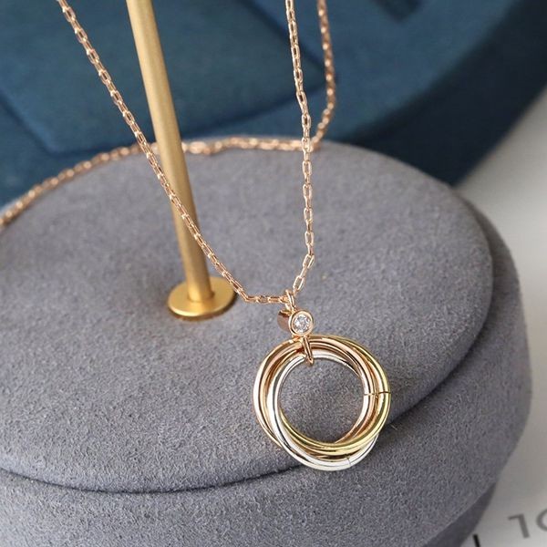 Very popular all over the world ★ Cartier Trinity necklace fake gold simple kas40801
