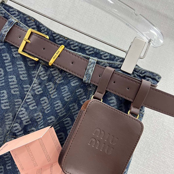 Miu Miu logo denim pants replica myq30232