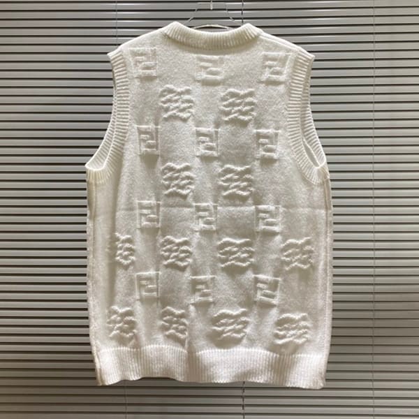 Immediate shipping Fendi replica sleeveless wool round neck sweater 2 colors feh79681