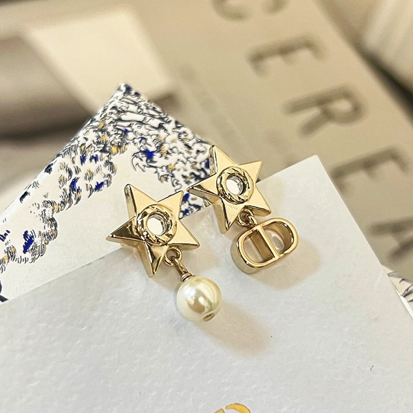 [Cute☆] Dior Star Earrings Imitation Metal/Resin/Pearl/Mirror E2331WOMPL_D301