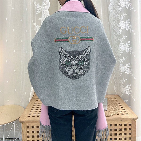 Very popular! Gucci reversible wool cape replica gun74506