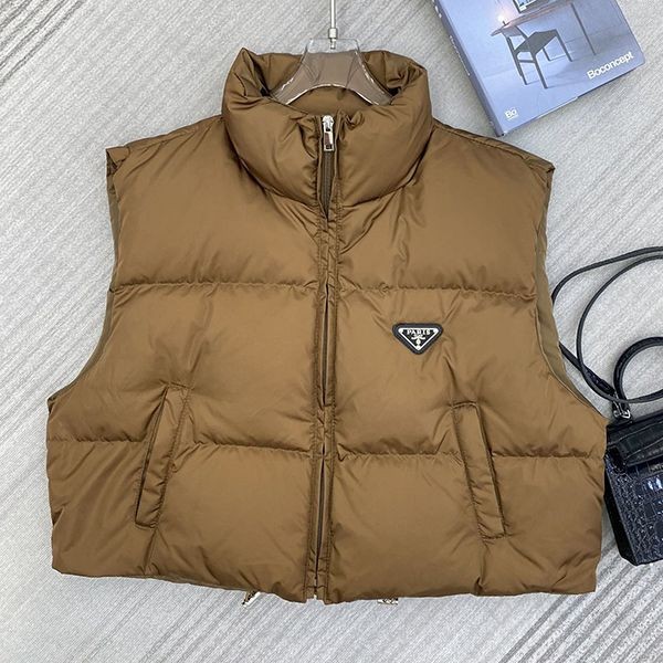 The softest Prada stand-up collar down vest replica pum43890