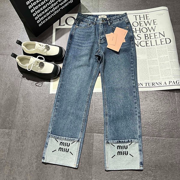 Miu Miu Satin Sideband Denim Replica mye89424