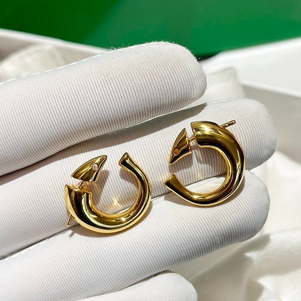 Bottega Veneta Replica 18K Gold Finish Sardine Hoop Earrings bou65533 Bottega Veneta Replica 18K Gold Finish Sardine Hoop Earrings bou65533