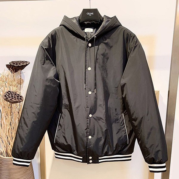 Cute Celine HOMME Hooded Bomber Jacket Replica Ceo36311