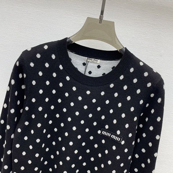 Super low price! Miu Miu Polka Dot Viscose Sweater myp72587