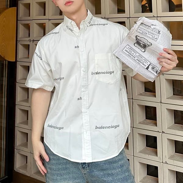 Hard to find Balenciaga replica white printed shirt 231342M192003