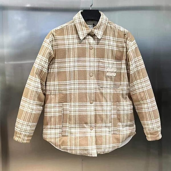 Rare Miu Miu Plaid Down Shirt myp35282
