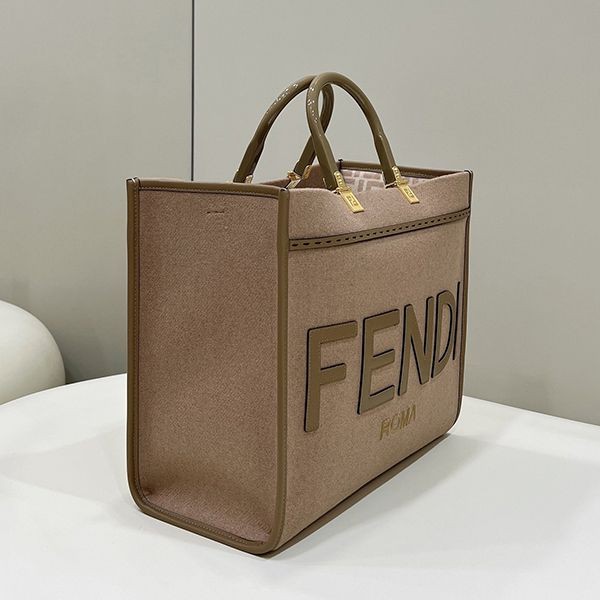 Stylish? Fendi Sunshine Medium Tote Bag Fake Logo Leather feg63520