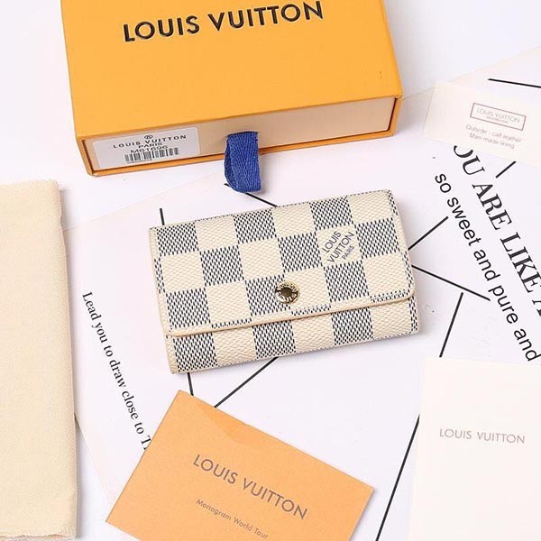 Popular Louis Vuitton Key Case Replica Multicle 6 Damier Azur Canvas N61745