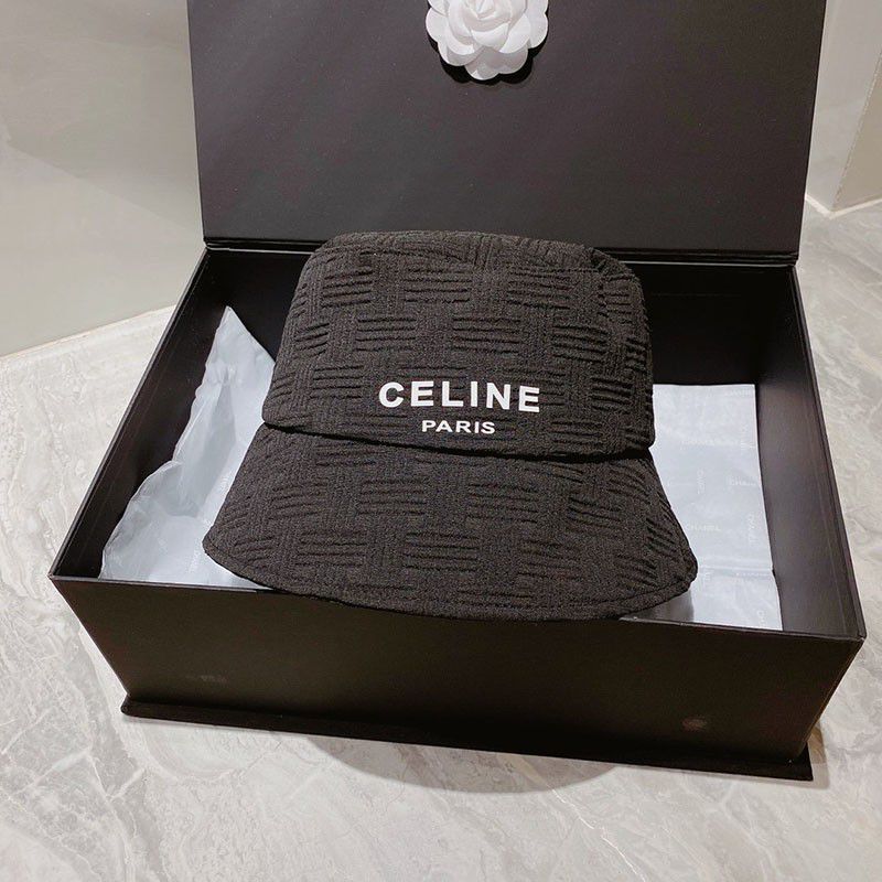 New for Spring/Summer CELINE Denim Logo Bucket Hat Replica Hat Cet42986