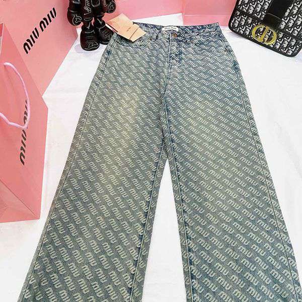 Miu Miu letter print denim jeans replica hard to find! myn11355 Miu Miu letter print denim jeans replica hard to find! myn11355