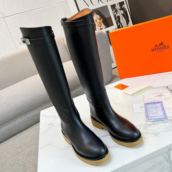 23 Autumn/Winter Pre-release Hermes Kelly Palladium Loop Boots Grade N erc63928